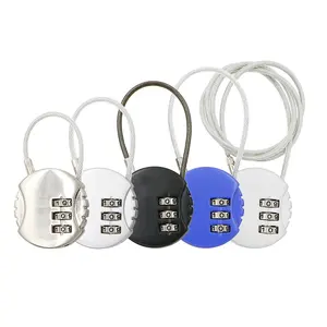 9931A Zinc Alloy Lock Body Carabiner With Spring Cable Multi-function Suitcase Luggage TSA Combination Cable Lock