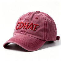 Gorra de Béisbol de Moda Urbana Americana de 6 Paneles, Estilo Desgastado, Bordado 3D, Unisex, de Algodón