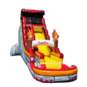 Combo de Tobogán Acuático Inflable Comercial de 20 pies con Diseño Tiki Torch y Zona de Salpicaduras, Rojo Mármol <span class=keywords><strong>Gris</strong></span>, con Función de Brincolín y Saltador Acuático - Product Image 2