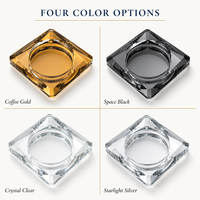 Cendrier en cristal carré avec revêtement PVD, couleurs personnalisées, 4 supports pour cigares, 12 cm, 15 cm, 18 cm, 20 cm, cadeau d'hôtel, vente en gros, OEM
