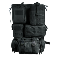 Organisateur de panneau de siège de voiture tactique en tissu Oxford avec 5 pochettes Molle détachables, universel, compatible avec la plupart des véhicules B118