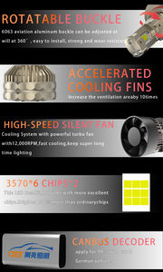 หลอดไฟหน้ารถยนต์ T9S กำลังสูง 180W 9007 9012 9005 9006 H7 H4 หลอดทองแดงสามเส้น 6000K - Product Image 5