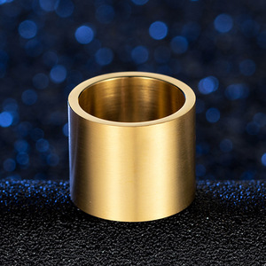 Titanium Steel Large Wide Brushed <b>Ring</b> Unisex Fashion Jewelry Gift - Product Image 3