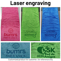 Serviettes de sport, de plage et de fitness personnalisées avec logo, broderie, impression laser multicolore, design sur mesure, serviettes pour le visage et les mains, serviettes cadeaux