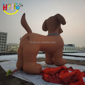 Mascotte de dachshund brun géant, animal gonflable, design de scène, chiens avec collier décoratif - Product Image 5