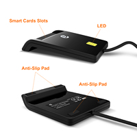 Lector de Tarjetas ZOWEETEK ISO 7816 EMV, Lector y Escritor USB Inteligente, Lector de Tarjetas con Chip, Lector de Tarjetas de Crédito Portátil para Pagos en Computadoras Portátiles y PC