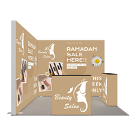 Modular Tool Free Custom Print 10x10 Aluminium Faltbare SEG-Licht box mit Hintergrund beleuchtung Tragbares Messe display