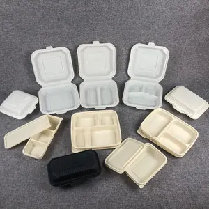 3 5 scomparti eco friendly biodegradabile monouso amido di mais amido di mais da asporto portare via bento lunch box contenitore per alimenti