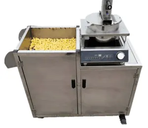 Automatische Popcorn Productielijn Hoge Kwaliteit Industriële Roestvrijstalen Gas Elektromagnetische Bal Vorm Karamel Popcorn Machine