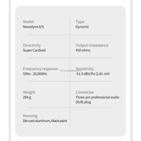 Micrófonos Vocales Dinámicos Supercardioide Profesionales TNH NXN8/S con Tecnología de Doble Motor para Grabación en Estudio