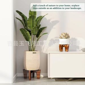 Support de pot de fleurs en bois, design minimaliste carré, porte-plantes d'intérieur, couleur bois naturel, usage domestique - Product Image 5