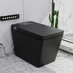 Nouvelle cuvette de toilette intelligente en céramique noire, anti-odeur, éclairage nocturne, fonctions d'eau, forme allongée, suite d'hôtel incluse, siège inclus - Product Image 4