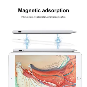 Tablet Pintar Universal, Pena Sentuh untuk IOS iPad dengan Adsorpsi Magnetik 1.2 Pena Stylus Ujung Halus untuk Android Xiaomi Huawei