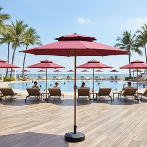 Modern Square Outdoor Iron Cantilever <b>Patio</b> Umbrella with Center-Pole for Restaurants Parks & Gardens-Custom Logo Option - Product Image 6