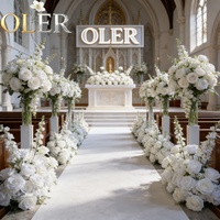 Centres de table floraux personnalisables en soie de qualité supérieure OLER Red Mixed Floral pour la décoration de la maison et des fêtes de mariage