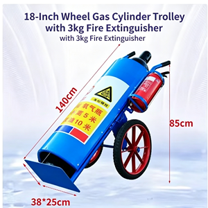 1. Chariot robuste en acier pour bouteille de gaz simple avec chaîne de sécurité et roues pneumatiques pour le soudage - Product Image 3