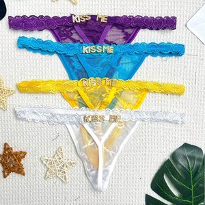 Strings pour femmes à taille basse, personnalisées, directement de l'usine |   Lettre personnalisée à faire soi-même |   MOQ 1 pièce |   Style euro-américain - Product Image 3