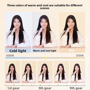 Anneau lumineux pliable pour diffusion en direct avec amélioration de la peau, pour téléphones portables, kit de photographie et de prise de vue en selfie, puissance inférieure à 10W - Product Image 4