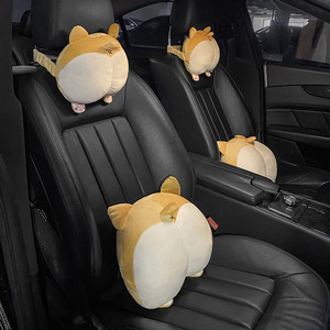 Almohada para el cuello del coche con diseño de Corgi, cojín de apoyo lumbar para el asiento, almohada reposacabezas para el interior del coche, uso en las cuatro estaciones - Product Image 1