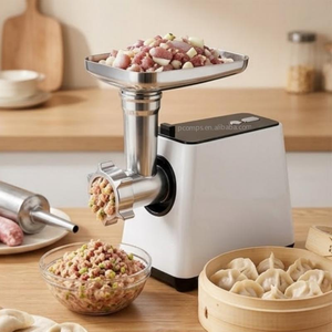 Hachoir à <span class=keywords><strong>viande</strong></span> domestique 1200W avec moteur <span class=keywords><strong>en</strong></span> cuivre, fonction de verrouillage, marche arrière, anti-blocage, 3 types de disques métalliques, kit saucisses et kibbeh - Product Image 6