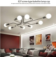 Lampe suspendue LED rétro E27, style Art déco moderne, en fer forgé, multi-bras, pour la décoration du plafond du salon