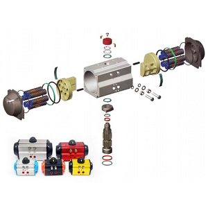 Actionneur pneumatique en alliage d'aluminium pour vanne à boisseau sphérique avec commande manuelle, simple ou double action - Product Image 1