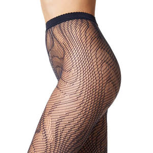 Mujer Sexy Plus Size negro medias con pura textura de piel de serpiente - Product Image 4