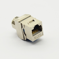 Connecteur Ethernet CAT8 STP RJ45 Keystone sans outil en alliage de zinc à 180 degrés, connecteur RJ45 Keystone blindé sans outil en zinc