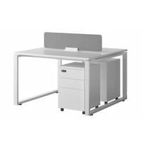 Poste de travail de bureau individuel moderne en bois avec cloison de séparation, bureau d'ordinateur, table de direction blanche pour employés, ensemble de mobilier