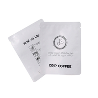 Sachets d'emballage personnalisés imprimés pour filtres à café en poudre, pochettes à trois soudures latérales, enveloppes plates en plastique vides pour thé, sachets de café pour filtration.
