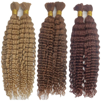 Extensions de cheveux vierges naturels non traités à 100 %, vague profonde, en vrac, pour tresses bohèmes, cheveux indiens, brésiliens, prêts pour la permanente, extensions individuelles/machine