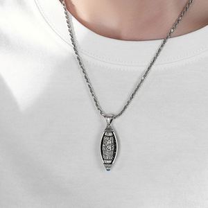 Collar con Colgante de Tubo de Sutra Giratorio de Seis Caracteres de la Verdadera Realidad para Hombre, Estilo Retro, Atrae la Suerte - Product Image 4