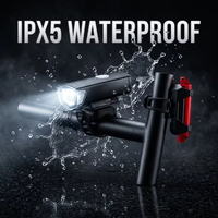 Hochleistungs-LED Wasserdichte USB-Aufladbare Fahrradbeleuchtung Kombination Lenkermontage PC Wiederaufladbare Batterie Beliebte Wahl