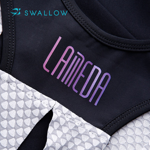 SWALLOW-<span class=keywords><strong>Cuissard</strong></span> de cyclisme rembourré noir pour <span class=keywords><strong>femme</strong></span>, vêtement de sport à haute élasticité évacuant la sueur pour adultes, nom d'équipe OEM personnalisable - Product Image 3