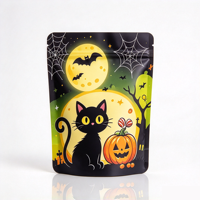 Sac refermable imprimé Halloween, pochette personnalisée en BOPP/AL/PE de qualité alimentaire pour bonbons et sucettes