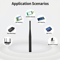 Antena WiFi Lipat Omnidirectional 2.4G 5.8G Polarisasi Vertikal ABS High Gain 5dBi Male untuk Router Nirkabel
