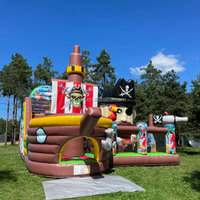 Château gonflable GMY jaune et vert, château gonflable énergétique, zone de jeu d'obstacles gonflable pour enfants