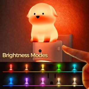 ไฟกลางคืน LED RGB 0.5W ลายลูกสุนัขน่ารัก เปลี่ยนสีได้ 10 สี ไฟเสียบปลั๊กขนาดเล็กทันสมัย สำหรับห้องนอนและบันได - Product Image 5
