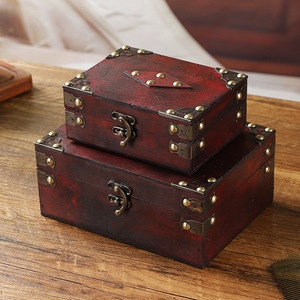 Caja de almacenamiento de madera Mystic Arts con cerradura rectangular para el hogar, oficina, escritorio, organización de documentos, contraseñas, pequeña caja decorativa - Product Image 1