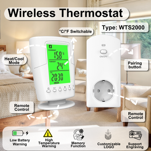 Nouveau <span class=keywords><strong>thermostat</strong></span> numérique <span class=keywords><strong>sans</strong></span> <span class=keywords><strong>fil</strong></span> pour la maison, pour le chauffage <span class=keywords><strong>ou</strong></span> la climatisation électrique, de bonne qualité et au meilleur prix - Product Image 3