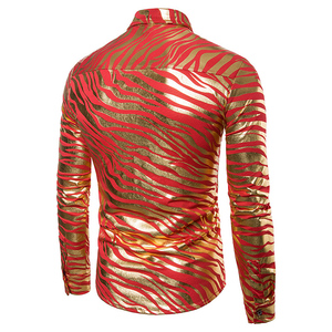 2020 di Modo dei Nuovi uomini della zebra a strisce stampa <span class=keywords><strong>camicia</strong></span> a maniche lunghe stampa a caldo degli uomini della <span class=keywords><strong>camicia</strong></span> - Product Image 6