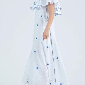 Nouvelles robes d'été pour femmes, robes décontractées amples et modestes, robes pour femmes à col en V profond, de haute qualité, à manches courtes, mi-longues, 100% coton - Product Image 4
