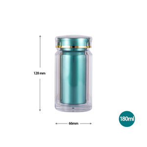 Botella de Plástico Acrílico de 180 ml, Práctica para Llevar, Tapa Verde, Impresión Personalizada, Botella para Pastillas, Vitaminas, Gran Capacidad, Botella de PS - Product Image 2