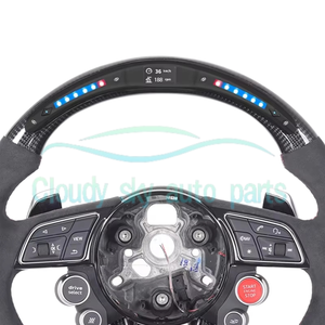 Volant en fibre de carbone véritable avec écran LED et bouton de démarrage à quatre touches pour RS3 R8 S6 <span class=keywords><strong>Q5</strong></span> Q7 - Vente flash - Product Image 3