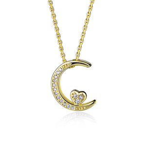 Elegante <span class=keywords><strong>collana</strong></span> con ciondolo <span class=keywords><strong>Luna</strong></span> <span class=keywords><strong>Luna</strong></span> di lusso in argento 18 carati 925 - Product Image 2