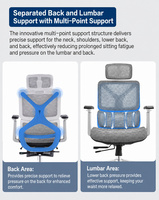 Chaise de bureau ergonomique réglable en tissu - Chaise de direction avec support lombaire réglable en hauteur