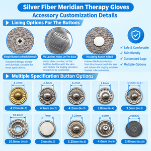 Guantes <span class=keywords><strong>de</strong></span> Terapia <span class=keywords><strong>de</strong></span> Fibra <span class=keywords><strong>de</strong></span> Plata Personalizados, Reutilizables, con Botón a Presión, Conductivos <span class=keywords><strong>para</strong></span> Masaje <span class=keywords><strong>de</strong></span> Manos, <span class=keywords><strong>para</strong></span> Máquina TENS - Product Image 6