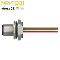 Connecteurs de montage sur panneau frontal Marvtech M12 à code A, 3/4/5/6/8/12/17 broches, pour racks d'affichage, connecteur de câble Profinet