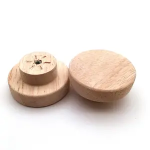 Wood Round Pull Knobs Natural Wooden Cabinet Drawer Wardrobe Knobs For Cabinet Drawer Handle Furniture Hardware