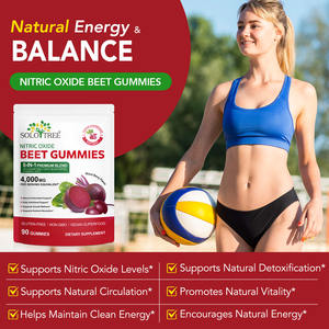 SOLOTREE 무설탕 천연 비트 뿌리 구미 영양 지원 여성과 남성을위한 에너지 및 초점 지원을위한 비트 뿌리 구미 - Product Image 4